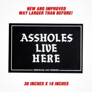 Assholes Live Forever Doormat NWOT